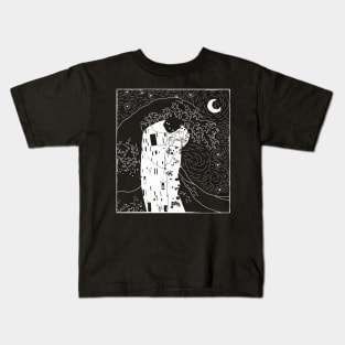 the kiss under the starry night - minimal Kids T-Shirt